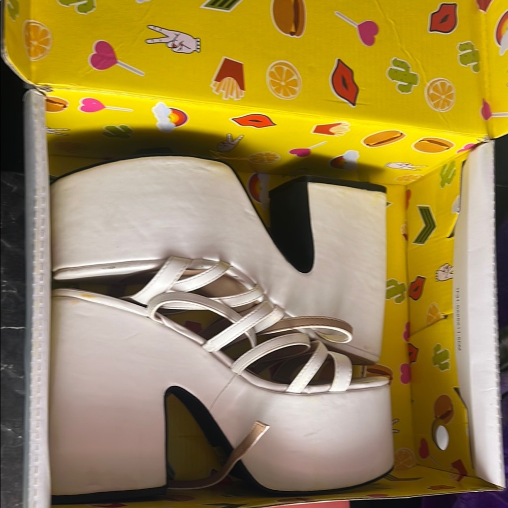 Women's White Platform Sandals
